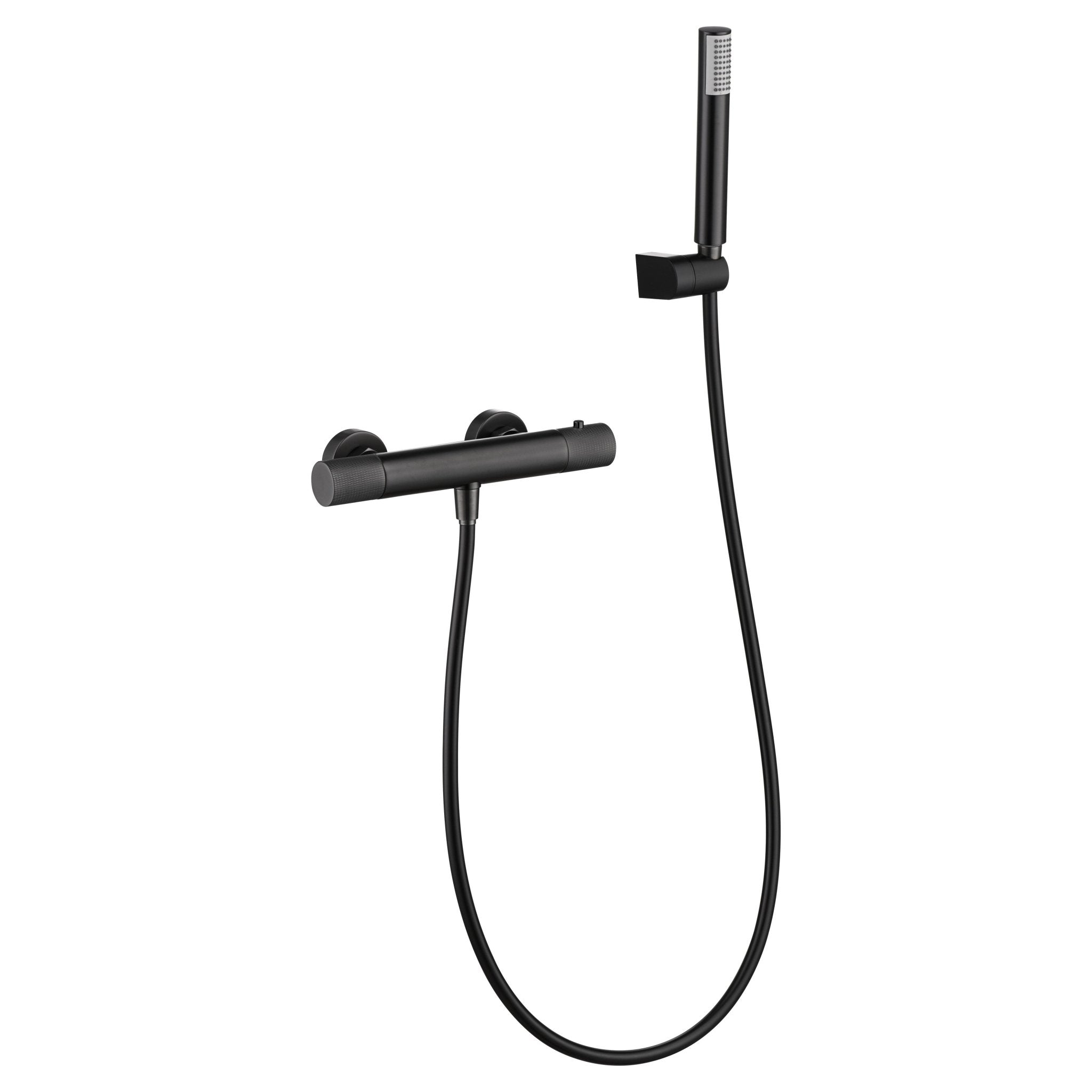 Imex - Grifo de ducha termostático Line black gum metal - BricoandPool