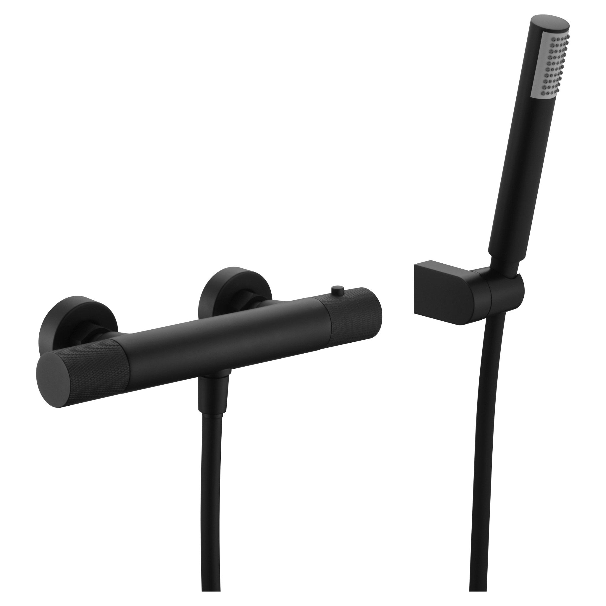 Imex - Grifo de ducha termostático Line negro mate - BricoandPool