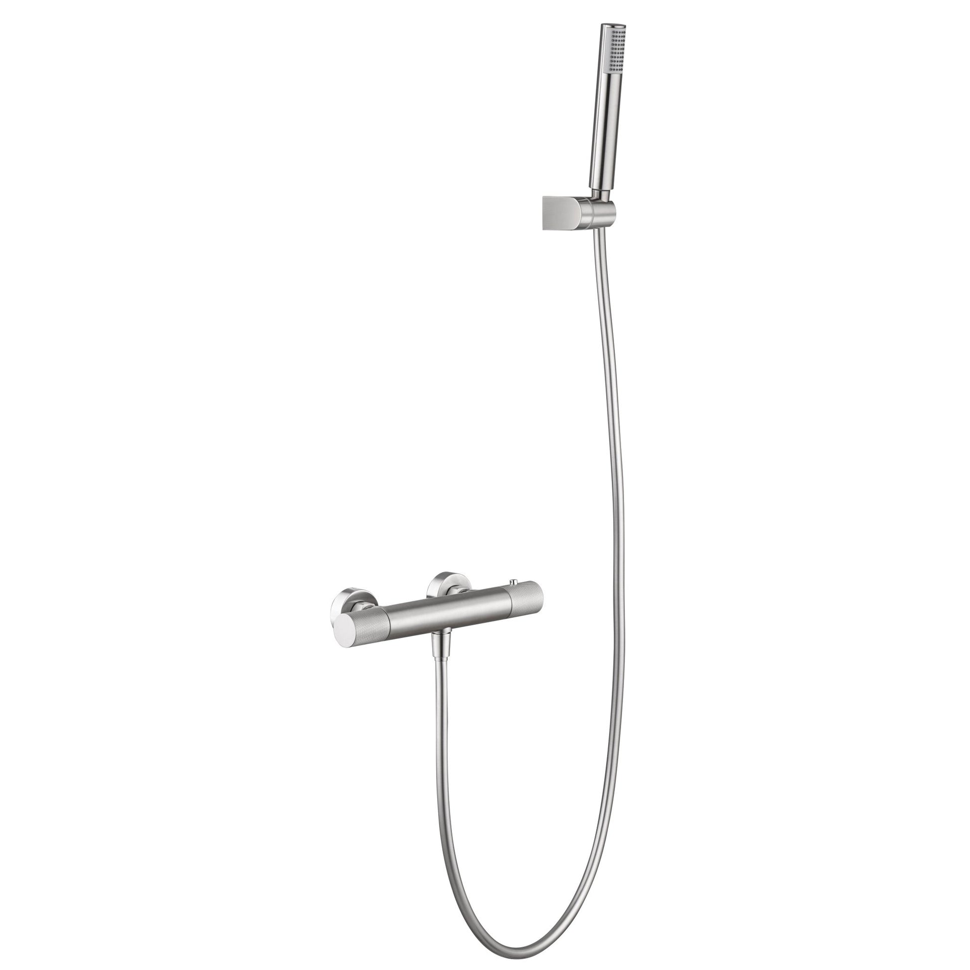 Imex - Grifo de ducha termostático Line níquel cepillado - BricoandPool
