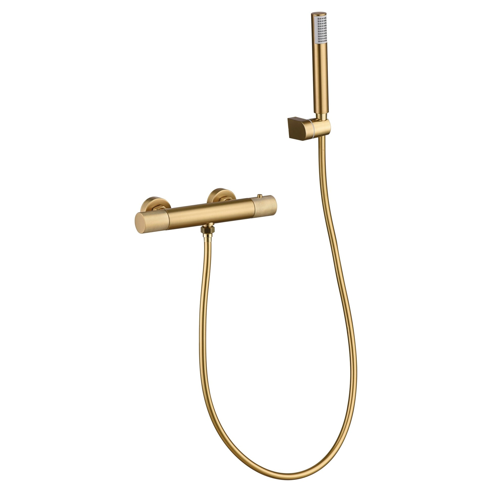 Imex - Grifo de ducha termostático Line oro cepillado - BricoandPool