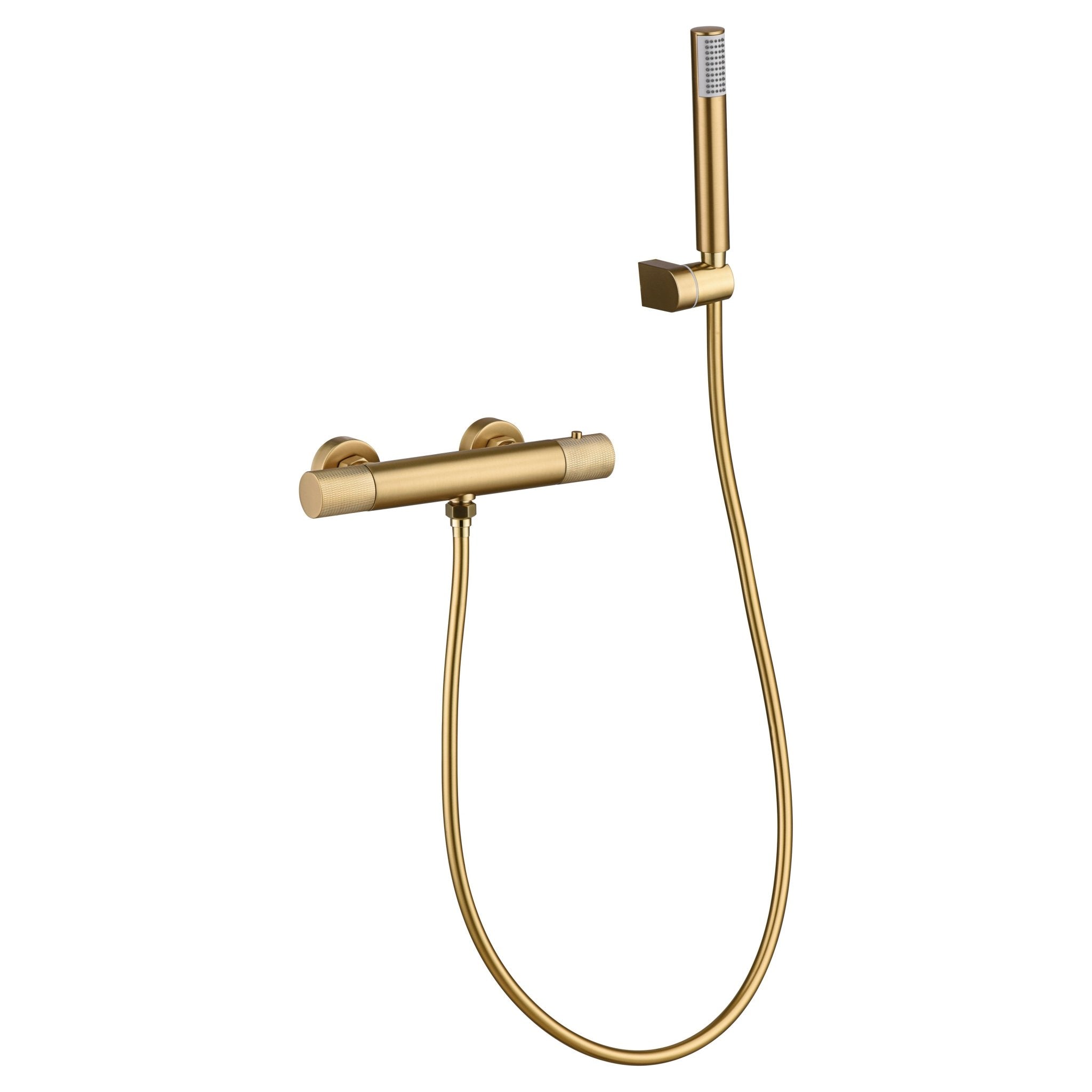 Imex - Grifo de ducha termostático Line oro cepillado - BricoandPool