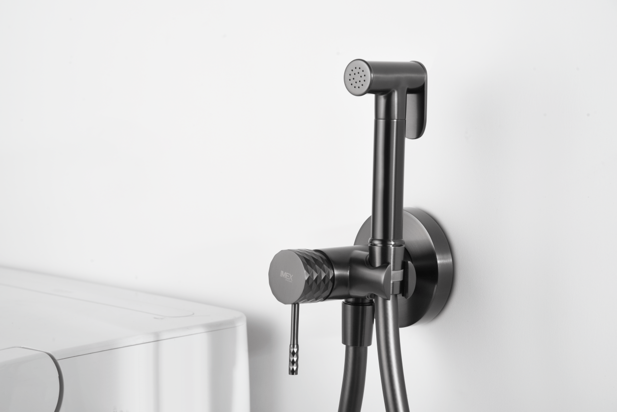 Imex - Grifo empotrado de bidé Génova black gun metal - BricoandPool