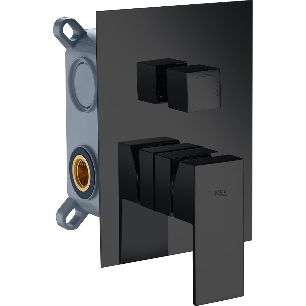 Imex - Grifo empotrado monomando 2 vías negro mate - BricoandPool