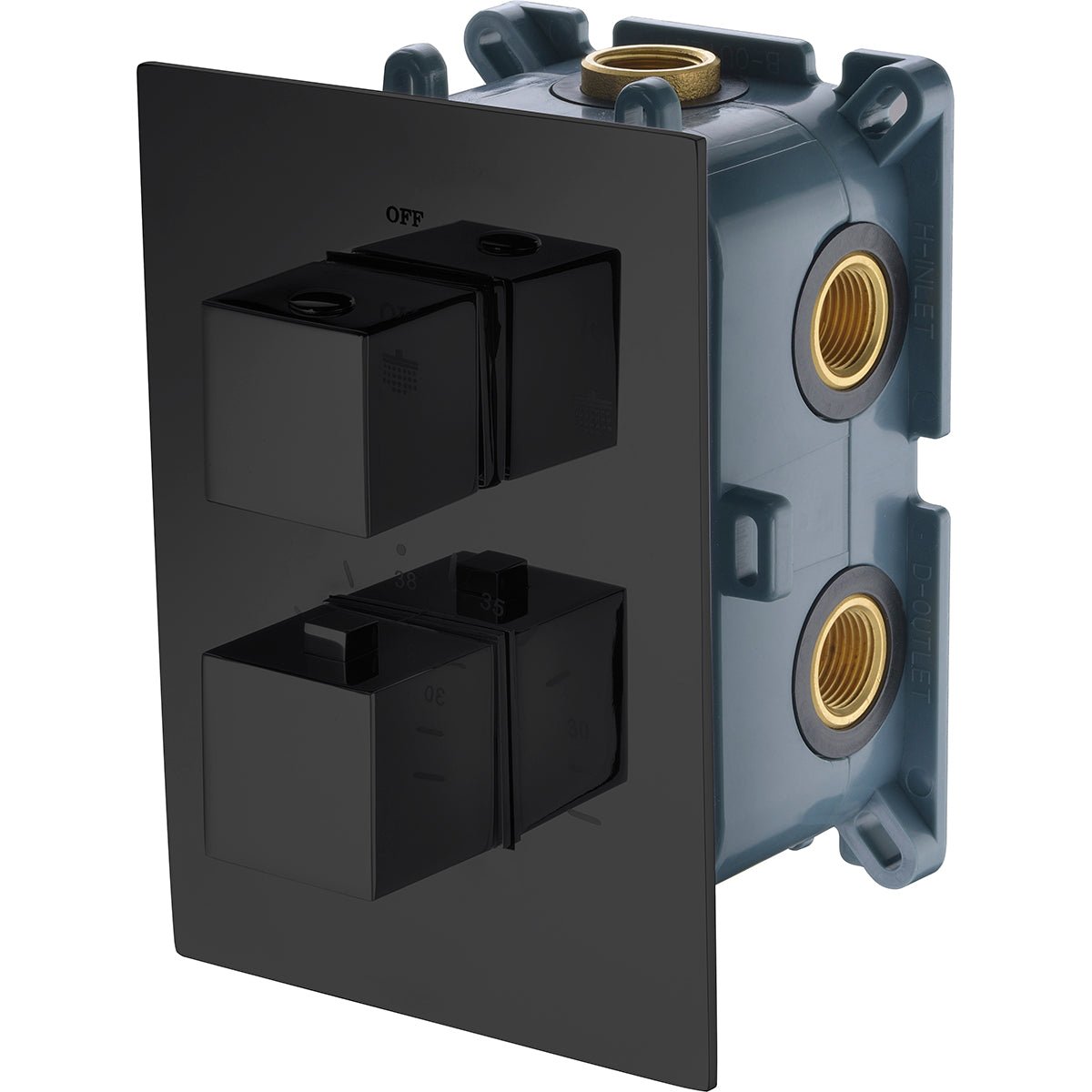 Imex - Grifo empotrado termostático 3 vías negro mate - BricoandPool