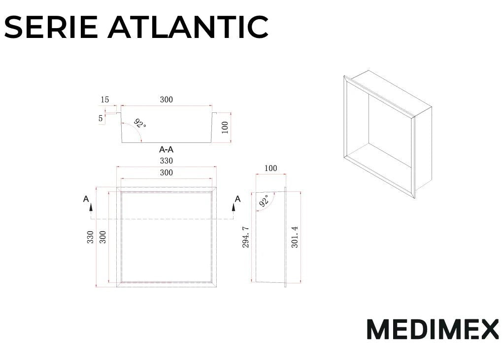 Imex - Hornacina cuadrada Atlantic blanco mate - BricoandPool