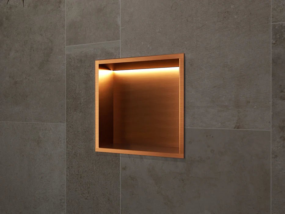 Imex - Hornacina Indíc con LED oro rosa cepillado - BricoandPool