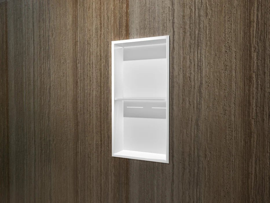 Imex - Hornacina Marshall con estante y LED blanco mate - BricoandPool