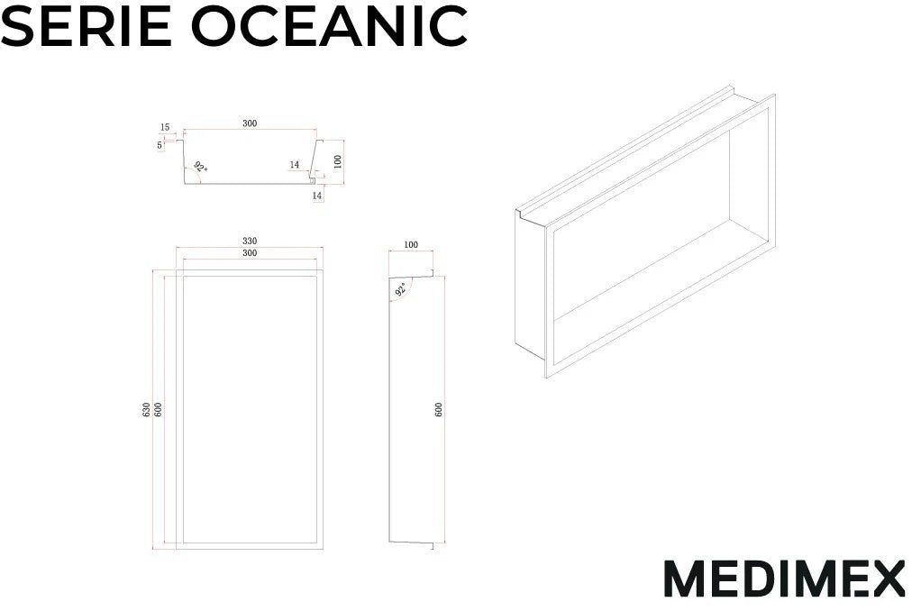 Imex - Hornacina Oceanic con LED negro mate - BricoandPool