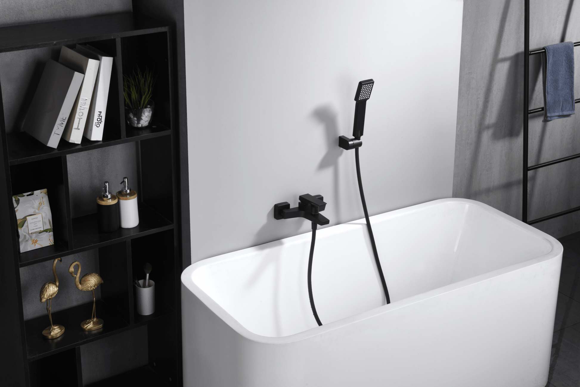 Imex - Kit baño / ducha monomando Art negro mate - BricoandPool