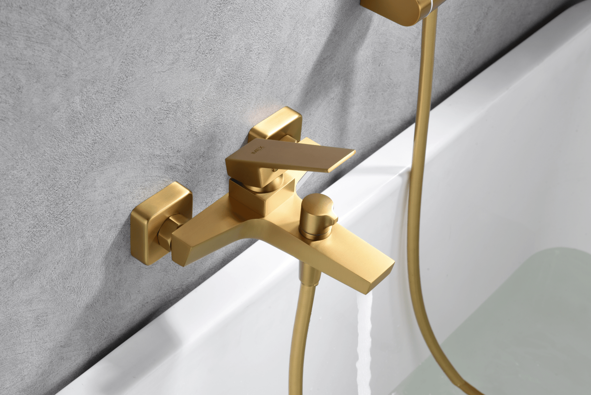 Imex - Kit baño / ducha monomando Art oro cepillado - BricoandPool
