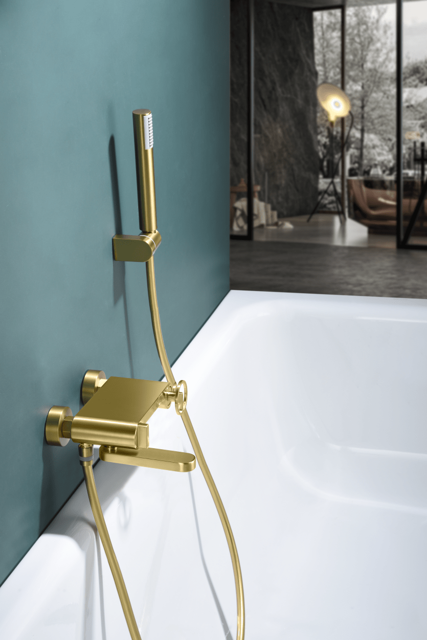 Imex - Kit baño / ducha monomando Olimpo oro cepillado - BricoandPool