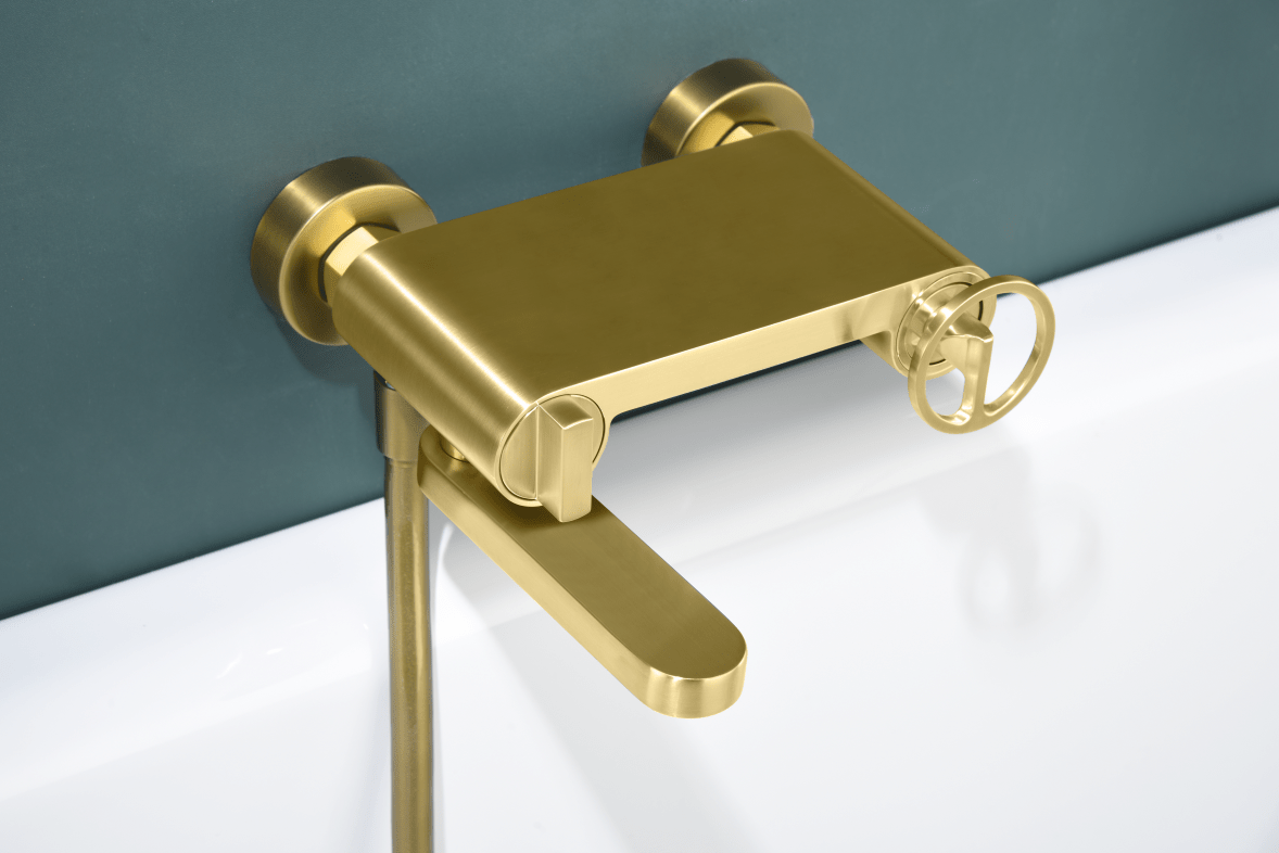 Imex - Kit baño / ducha monomando Olimpo oro cepillado - BricoandPool