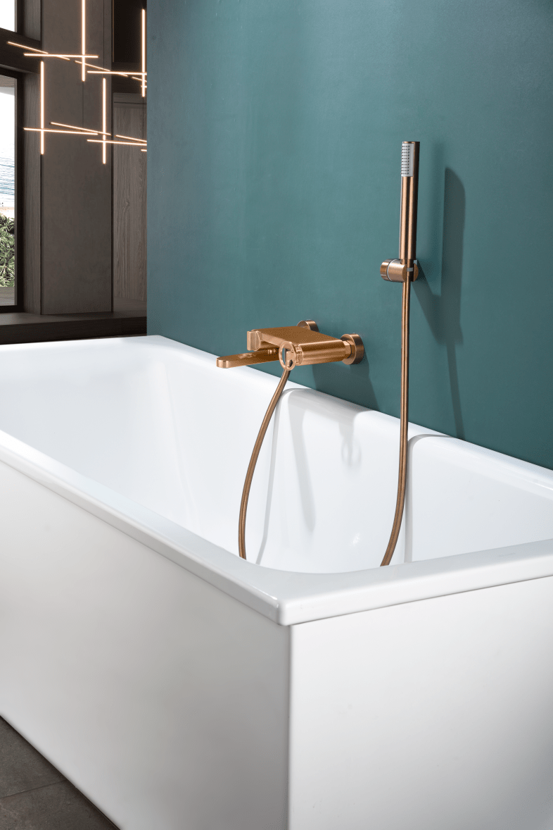 Imex - Kit baño / ducha monomando Olimpo oro rosa cepillado - BricoandPool