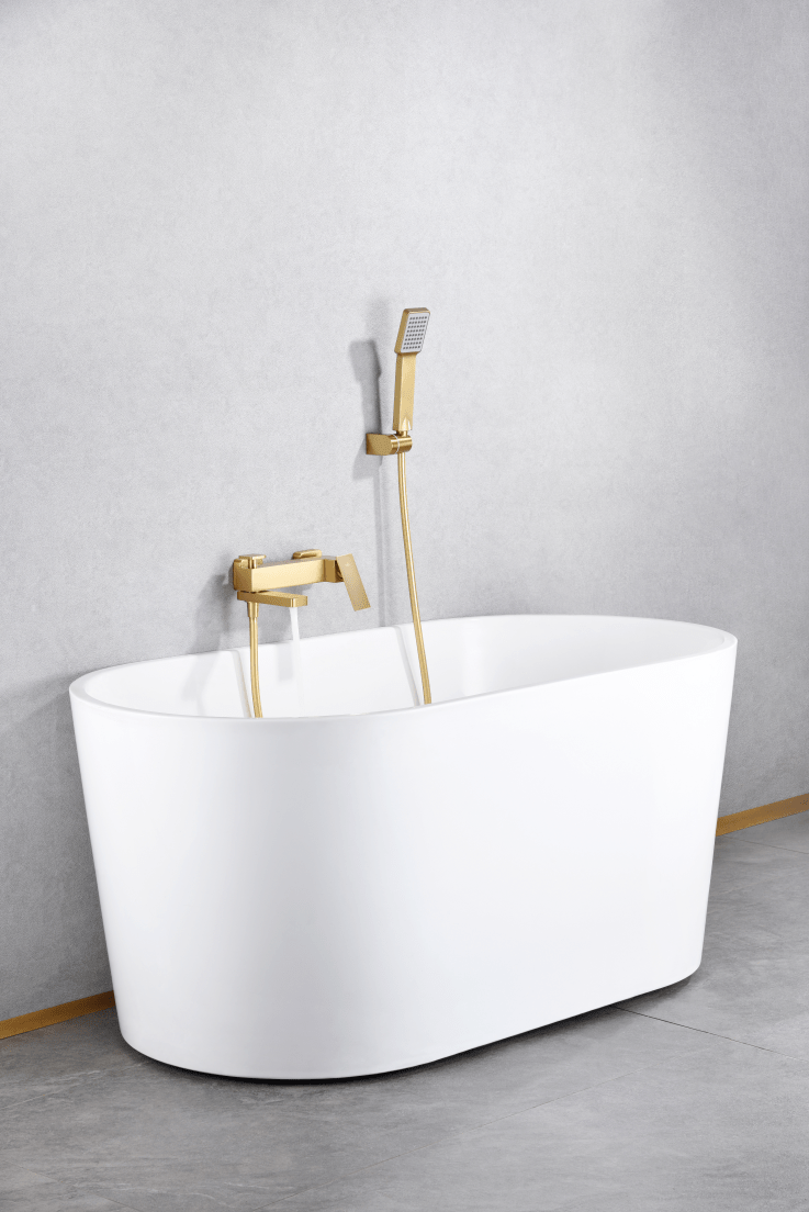 Imex - Kit baño / ducha monomando Pisa oro cepillado - BricoandPool