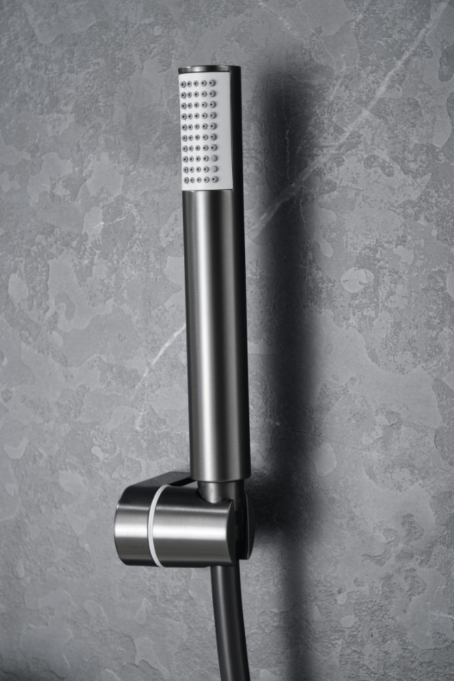 Imex - Kit baño/ducha termostático Génova black gun metal - BricoandPool