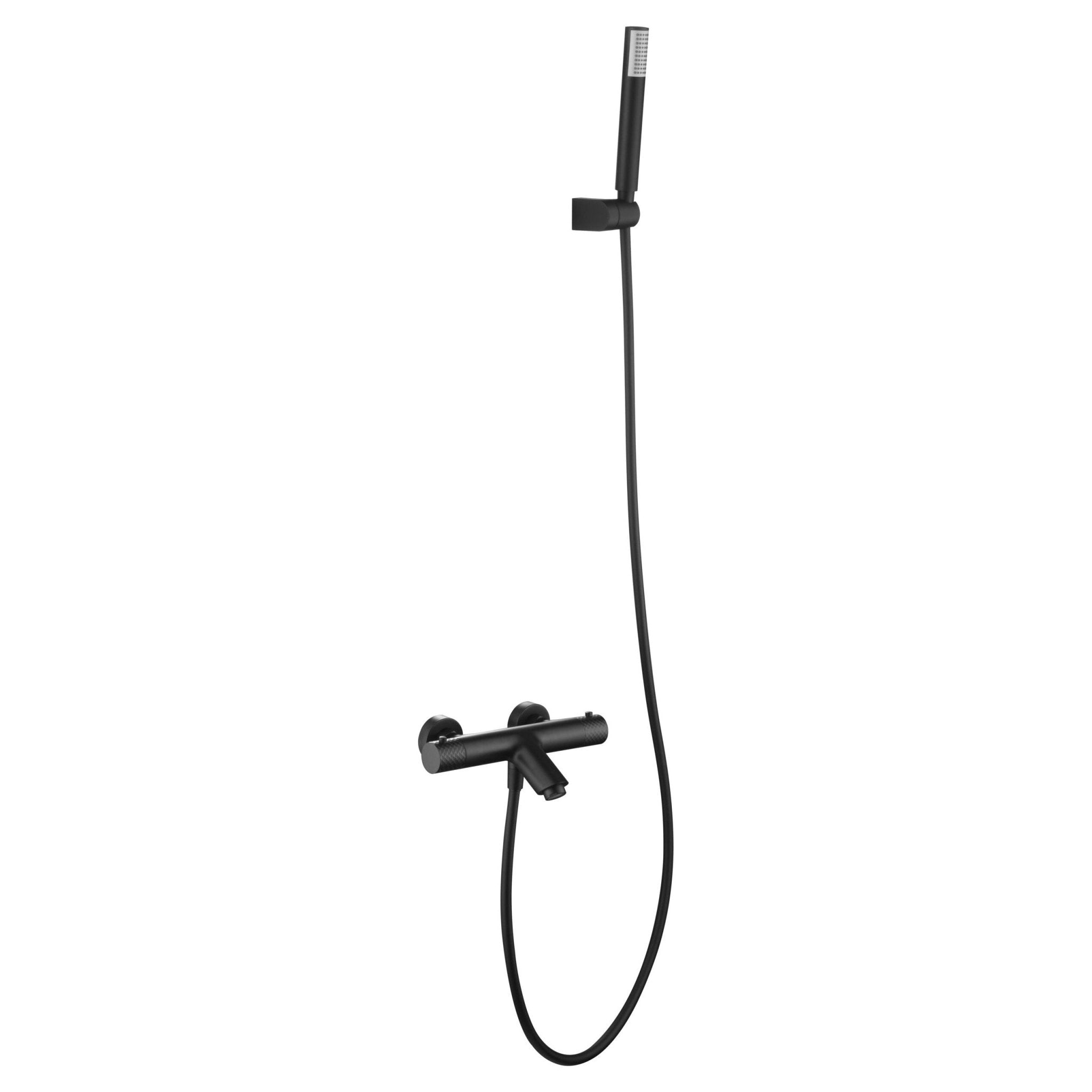 Imex - Kit baño/ducha termostático Génova negro mate - BricoandPool