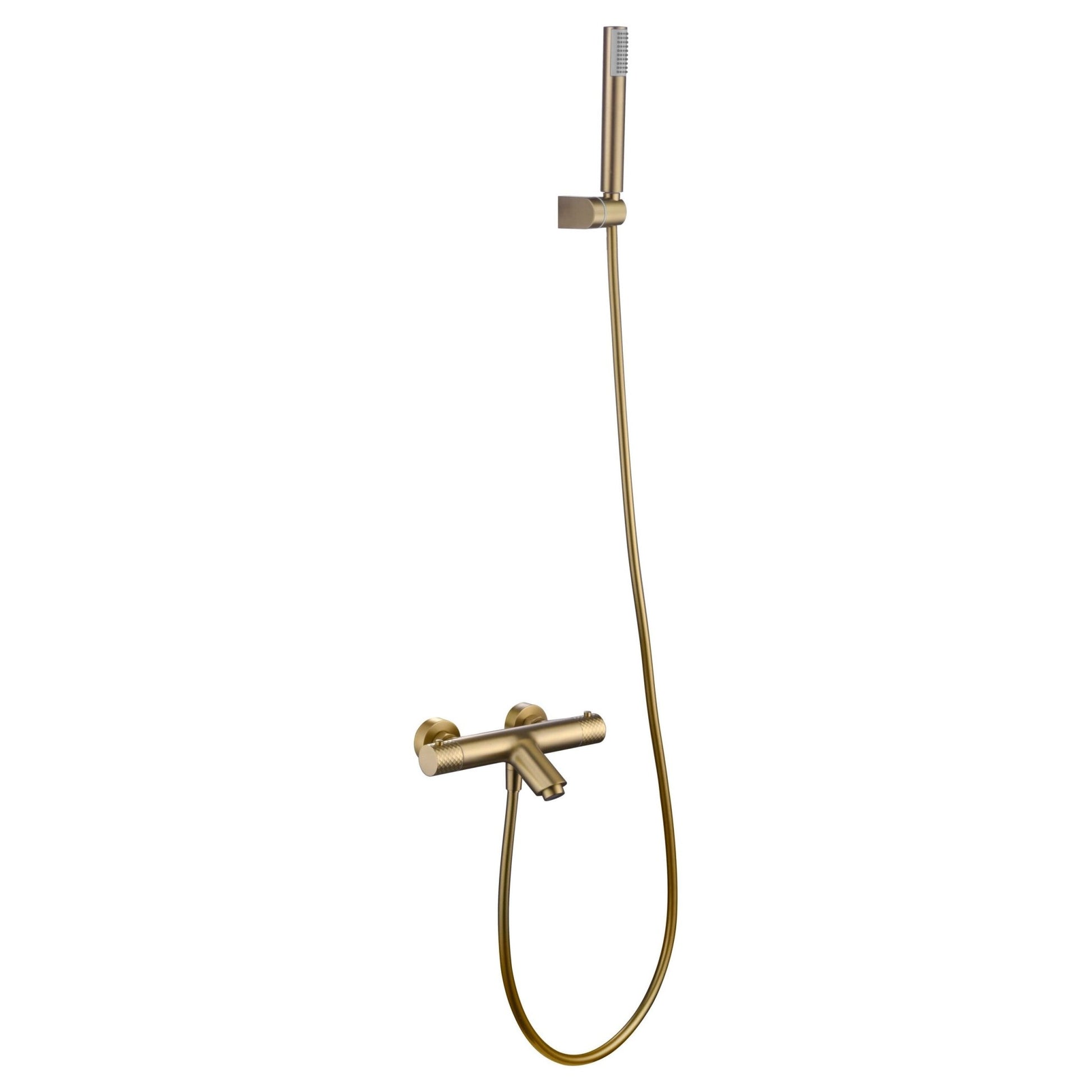 Imex - Kit baño/ducha termostático Génova oro cepillado - BricoandPool