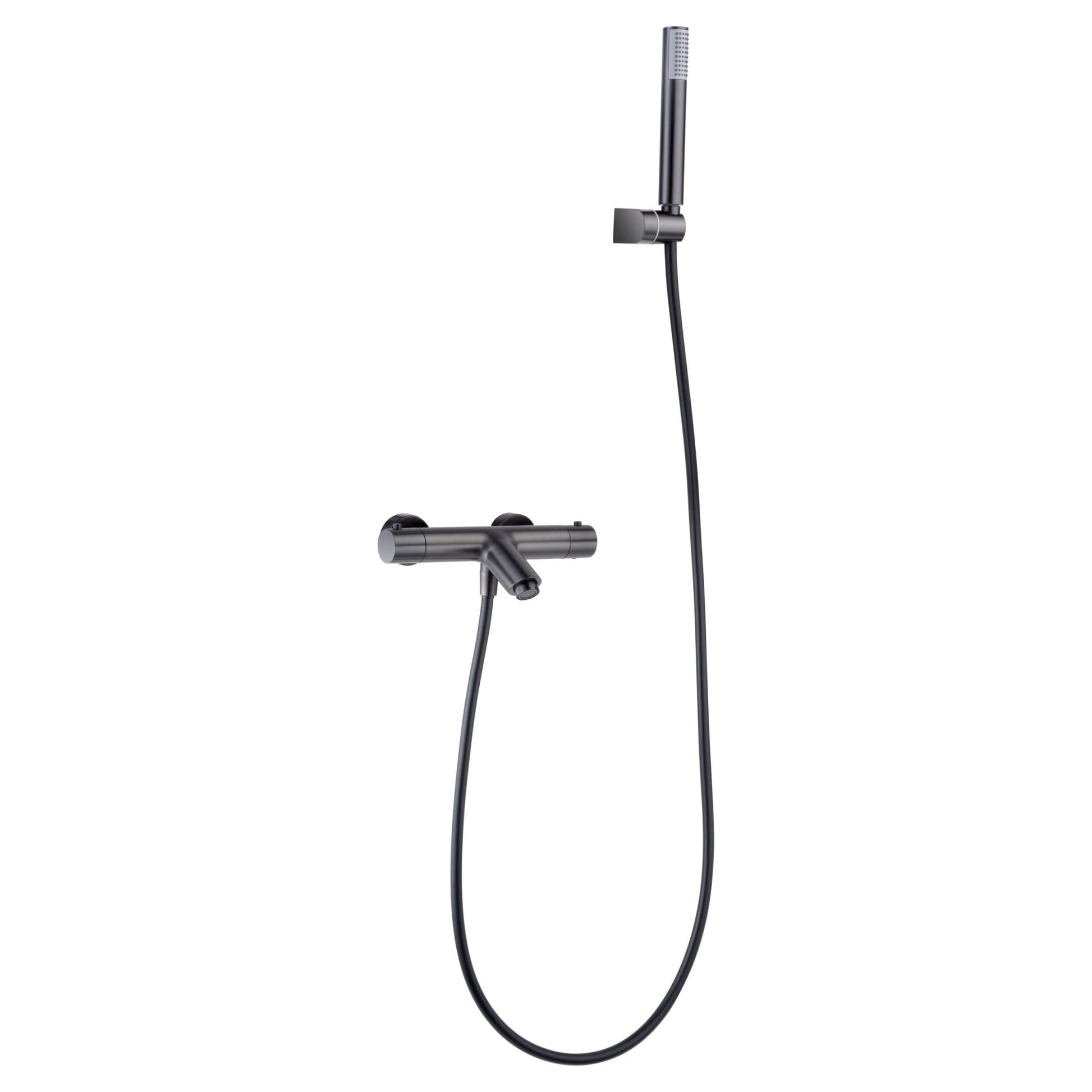 Imex - Kit baño/ducha termostático Monza black gun metal - BricoandPool