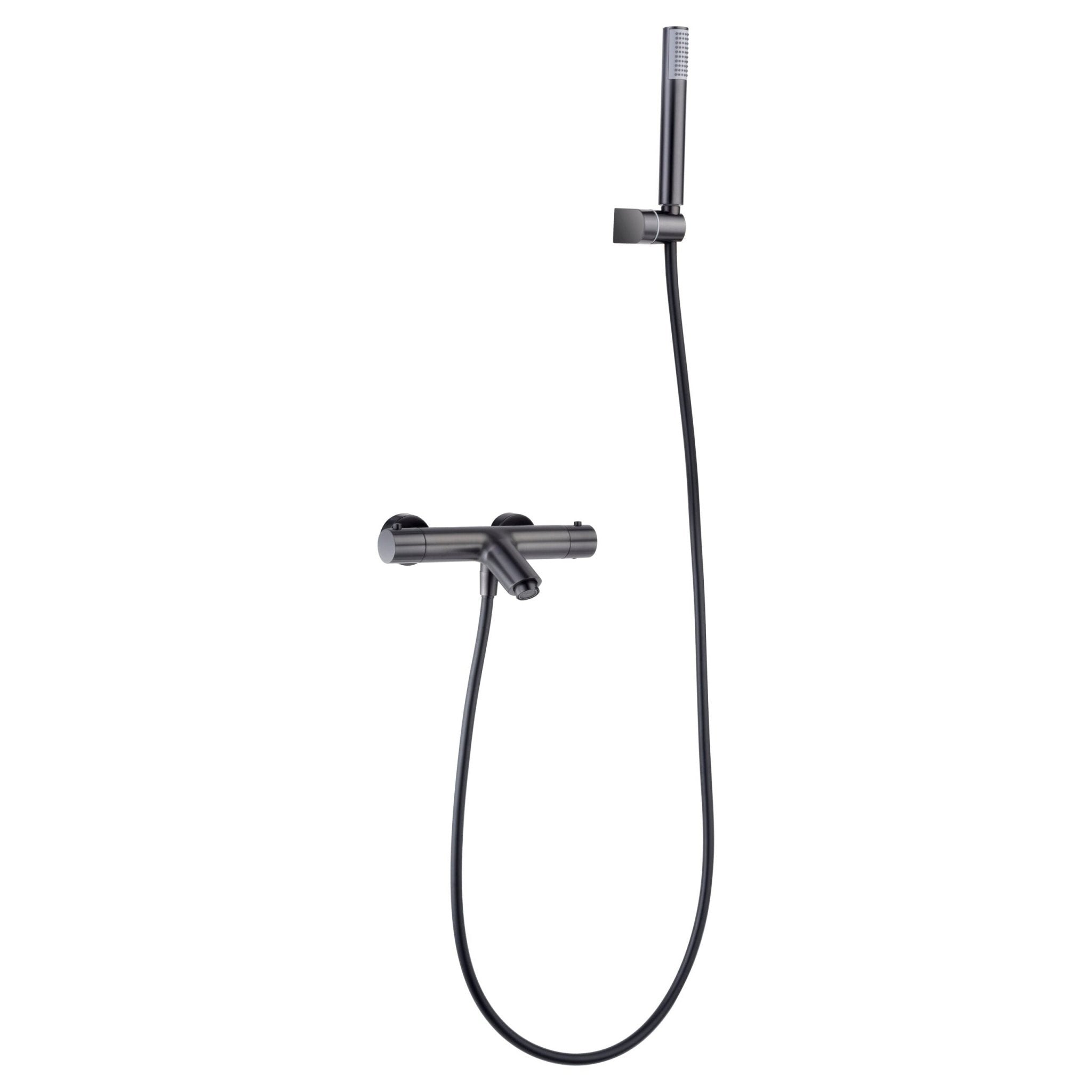 Imex - Kit baño/ducha termostático Monza black gun metal - BricoandPool