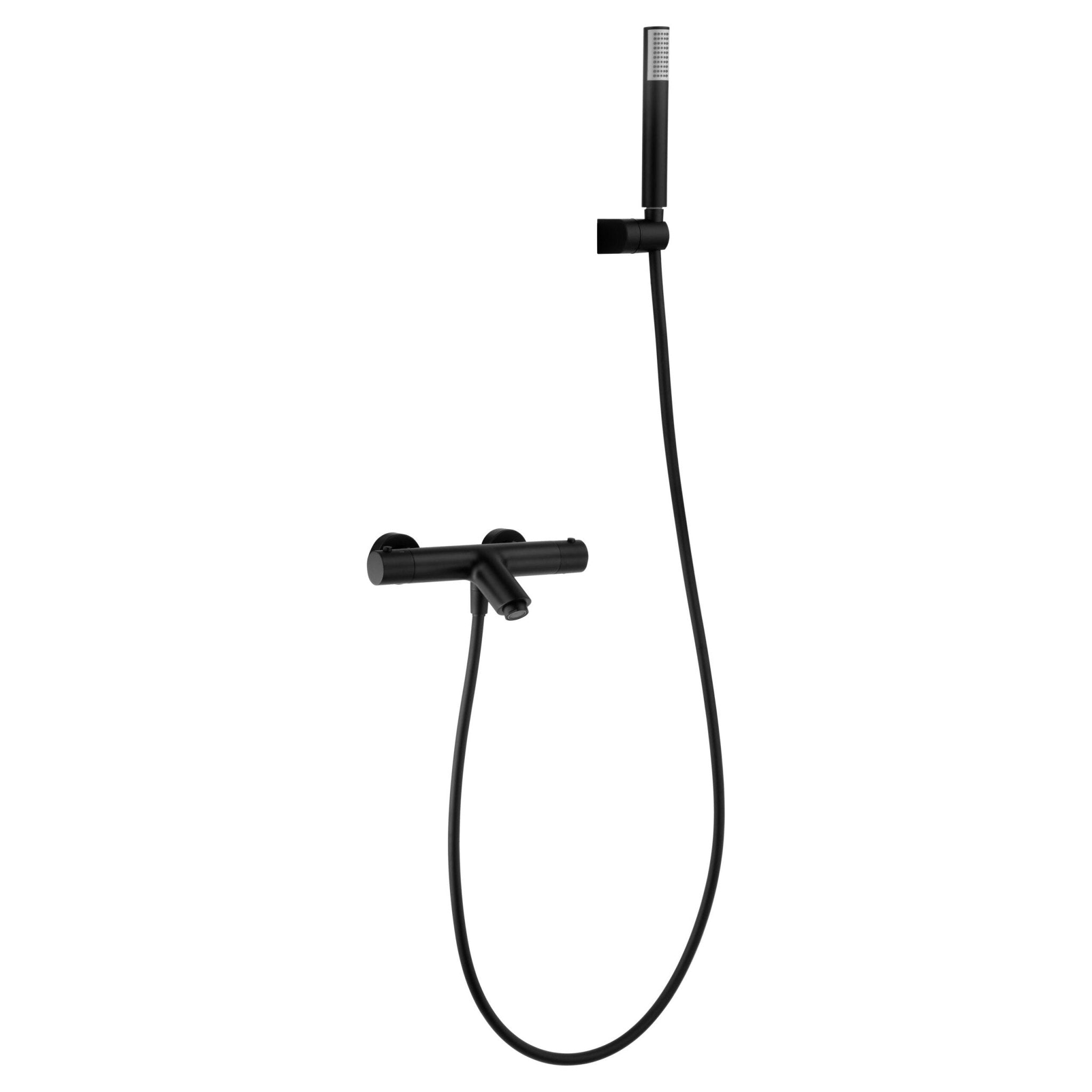 Imex - Kit baño/ducha termostático Monza negro mate - BricoandPool