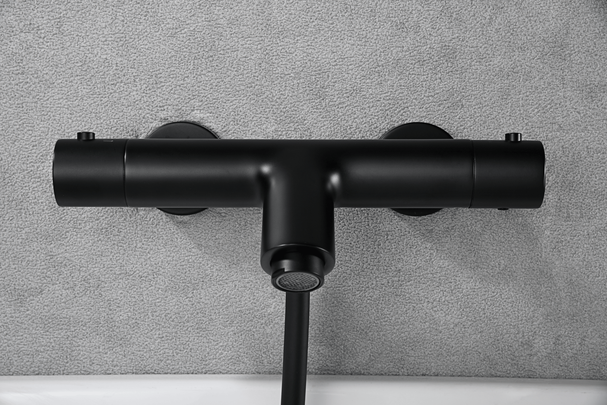 Imex - Kit baño/ducha termostático Monza negro mate - BricoandPool