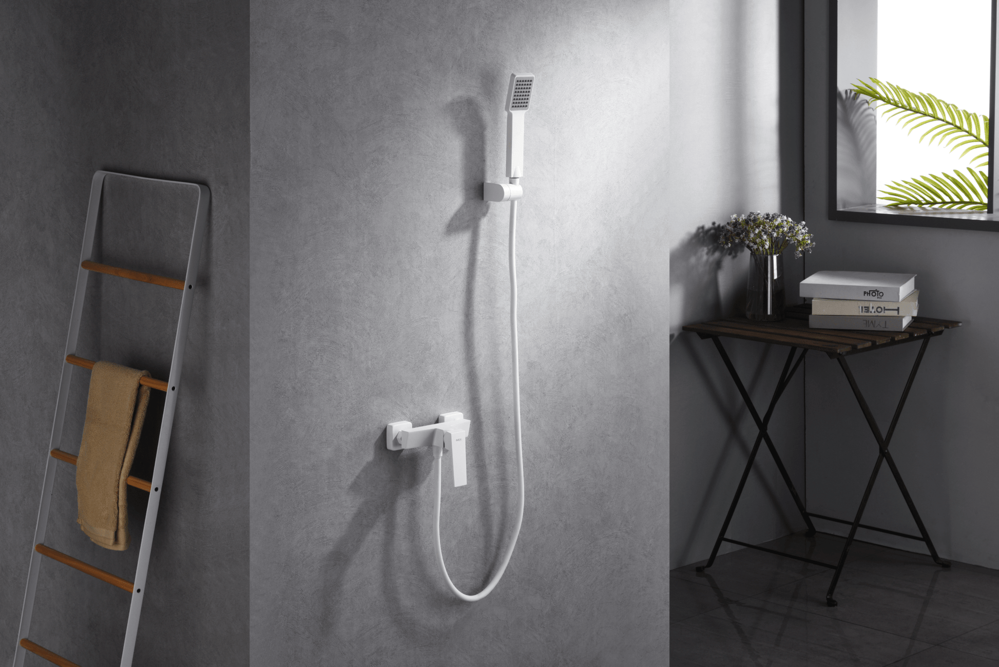 Imex - Kit ducha monomando Art blanco mate - BricoandPool