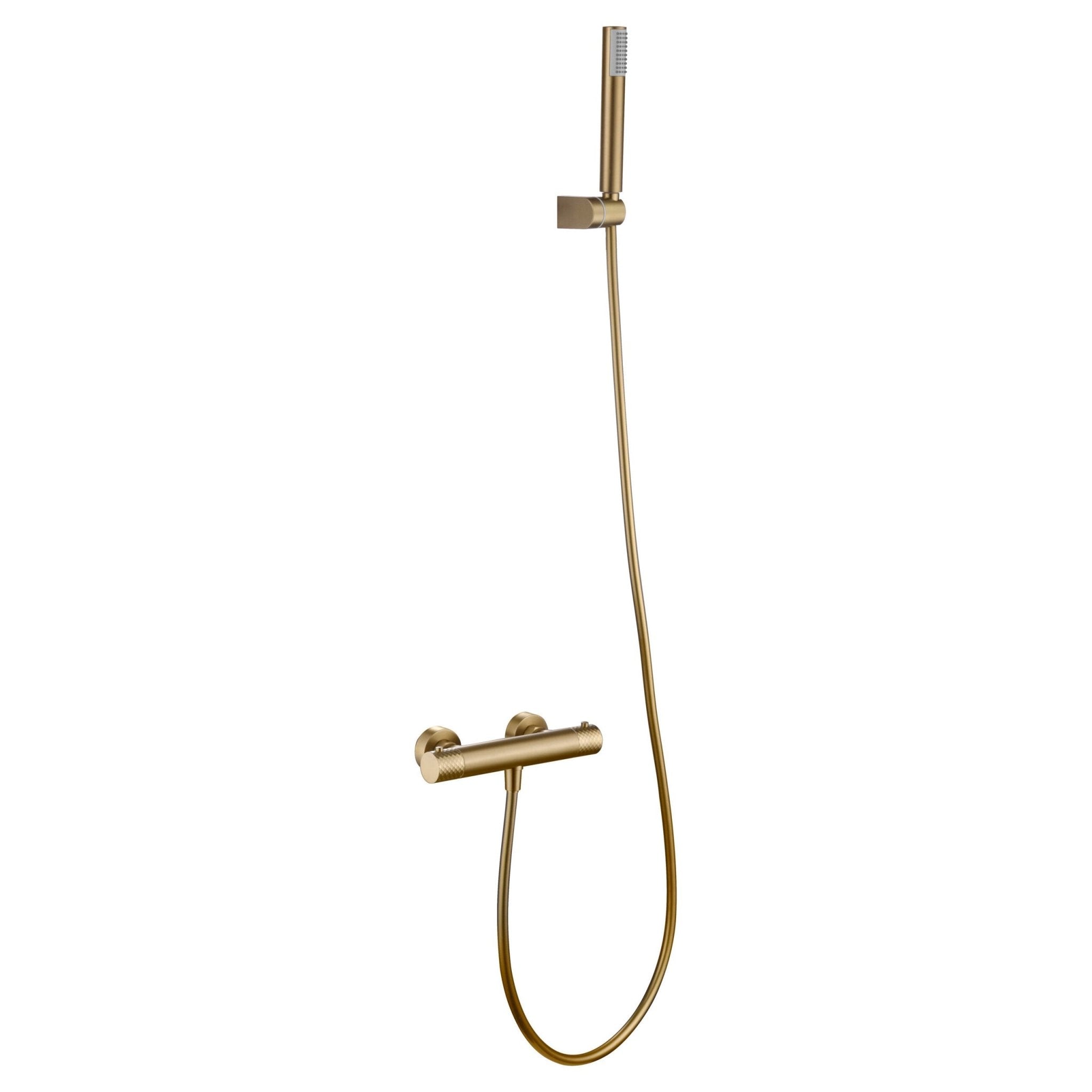 Imex - Kit ducha termostático Génova oro cepillado - BricoandPool