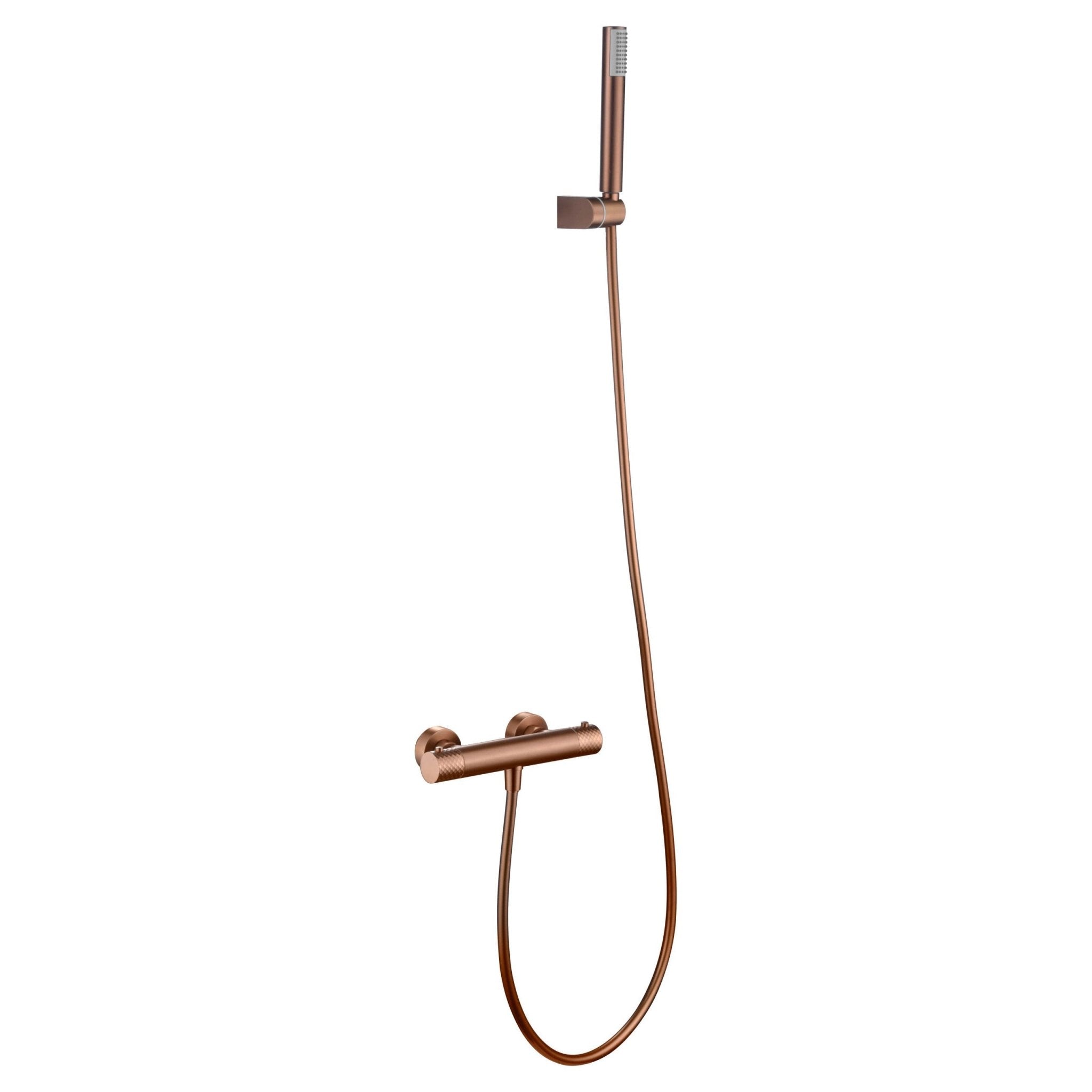 Imex - Kit ducha termostático Génova oro rosa cepillado - BricoandPool