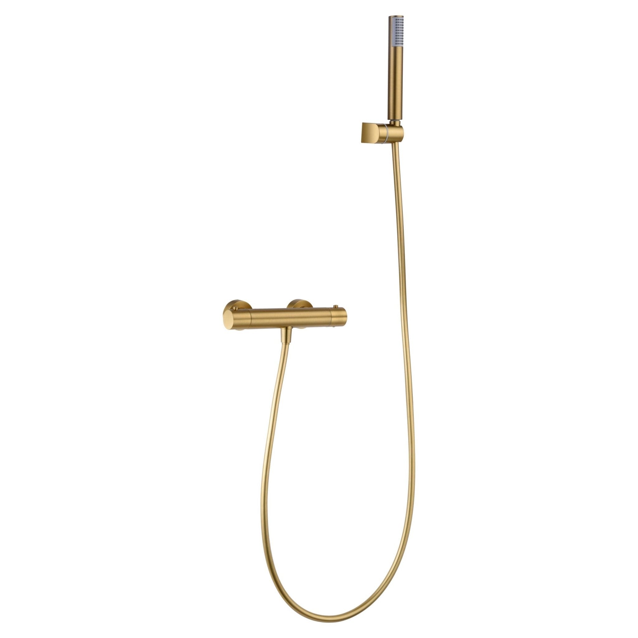 Imex - Kit ducha termostático Monza oro cepillado - BricoandPool
