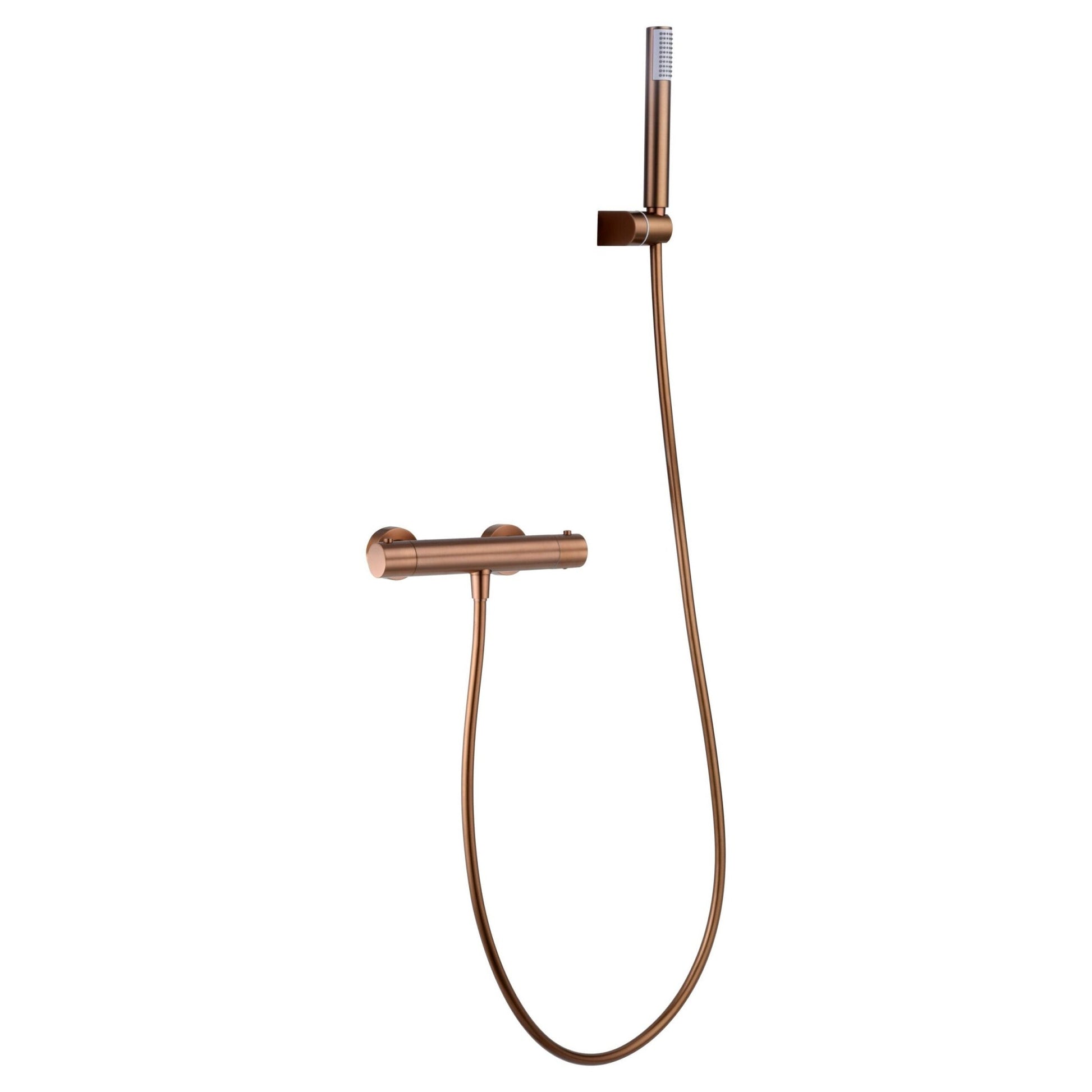 Imex - Kit ducha termostático Monza oro rosa cepillado - BricoandPool