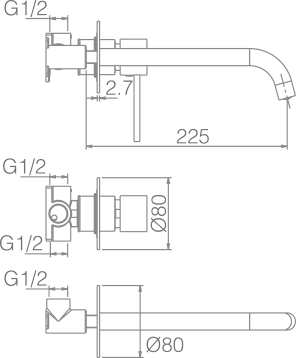 Imex – Milos grifo monomando de lavabo empotrado - BricoandPool