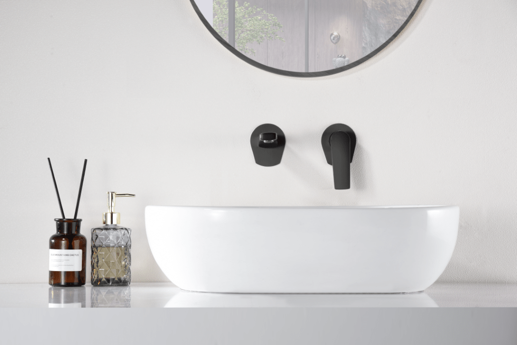 Imex - Monomando empotrado lavabo Delos negro mate - BricoandPool