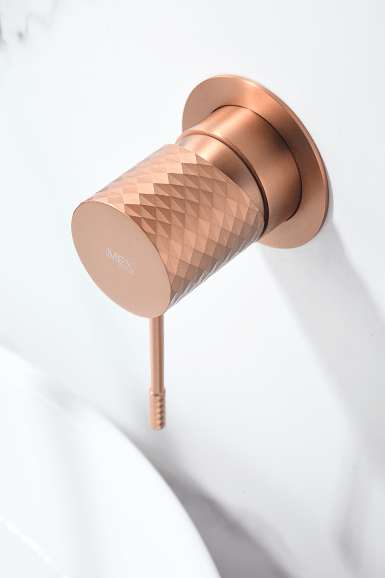 Imex - Monomando empotrado lavabo Génova oro rosa cepillado - BricoandPool