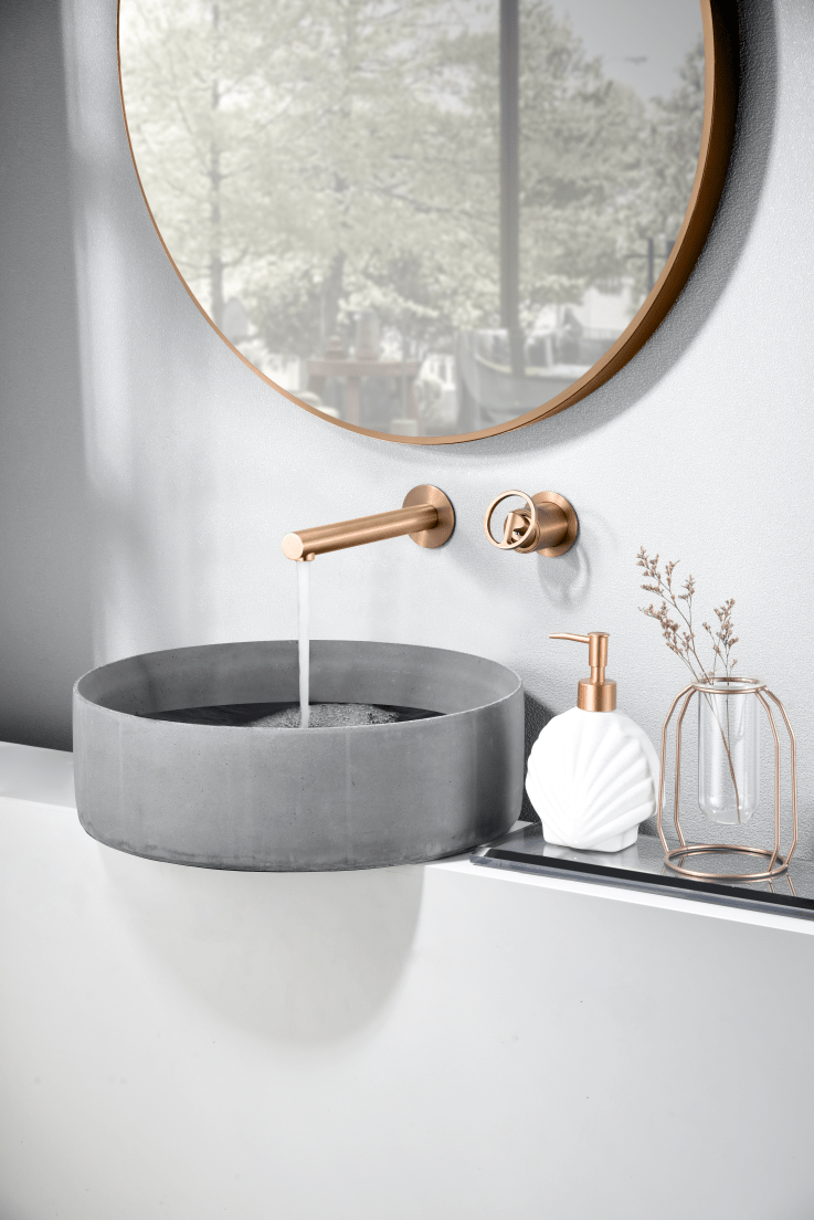 Imex - Monomando empotrado lavabo Olimpo oro rosa cepillado - BricoandPool