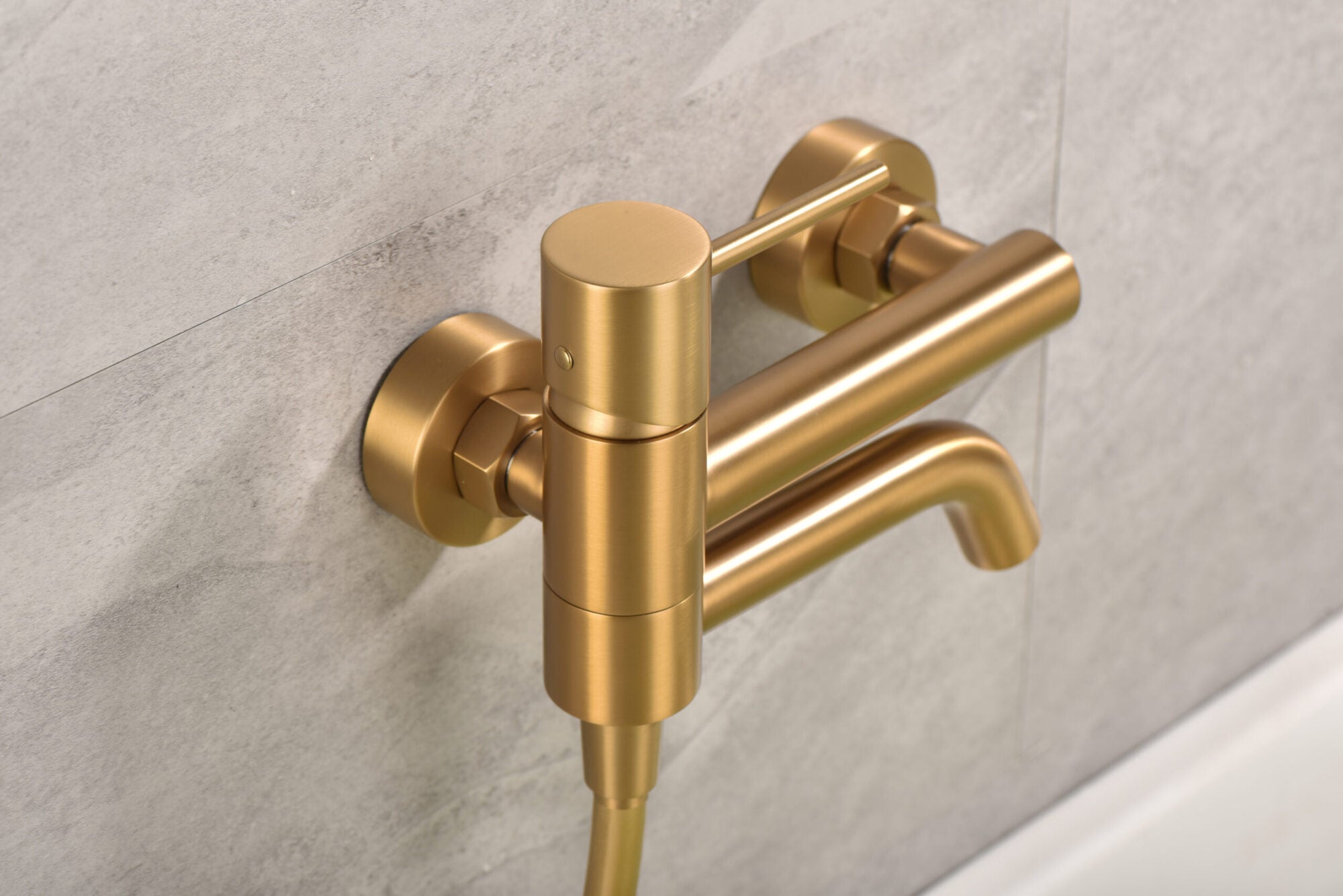 Imex - Monomando kit baño/ducha Monza oro cepillado - BricoandPool