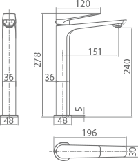 Imex - Monomando lavabo alto Nápoles black gun metal - BricoandPool