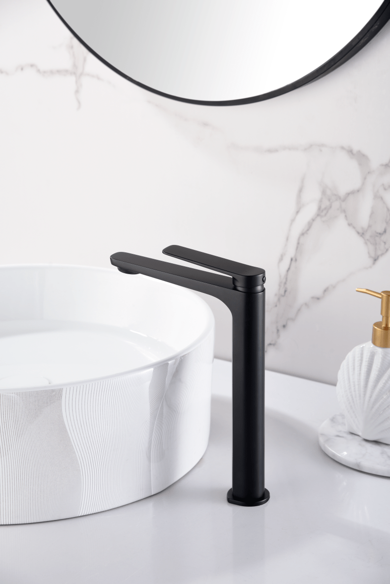 Imex - Monomando lavabo alto Nápoles negro mate - BricoandPool