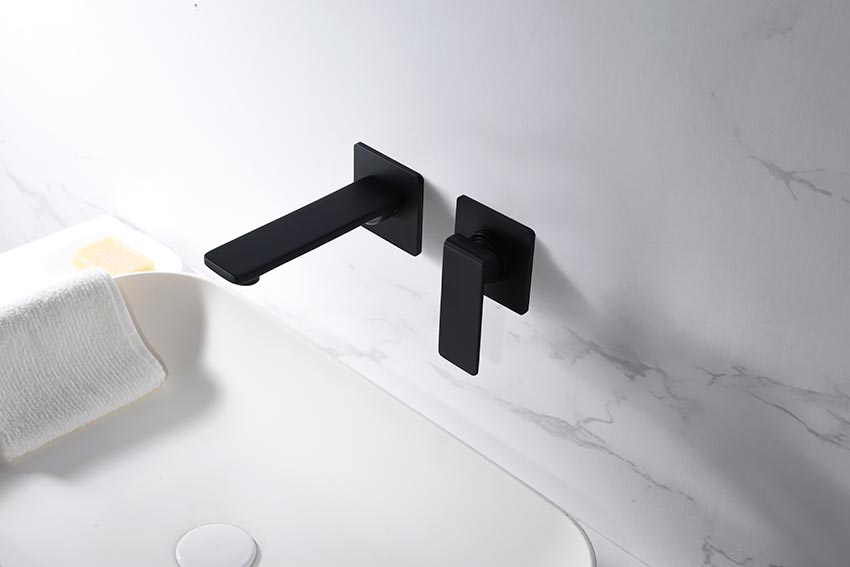 Imex - Monomando lavabo empotrado Fiyi negro mate - BricoandPool