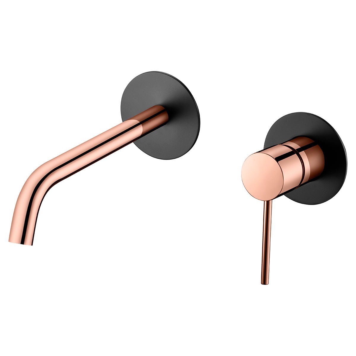 Imex - Monomando lavabo empotrado Milos negro oro rosa - BricoandPool