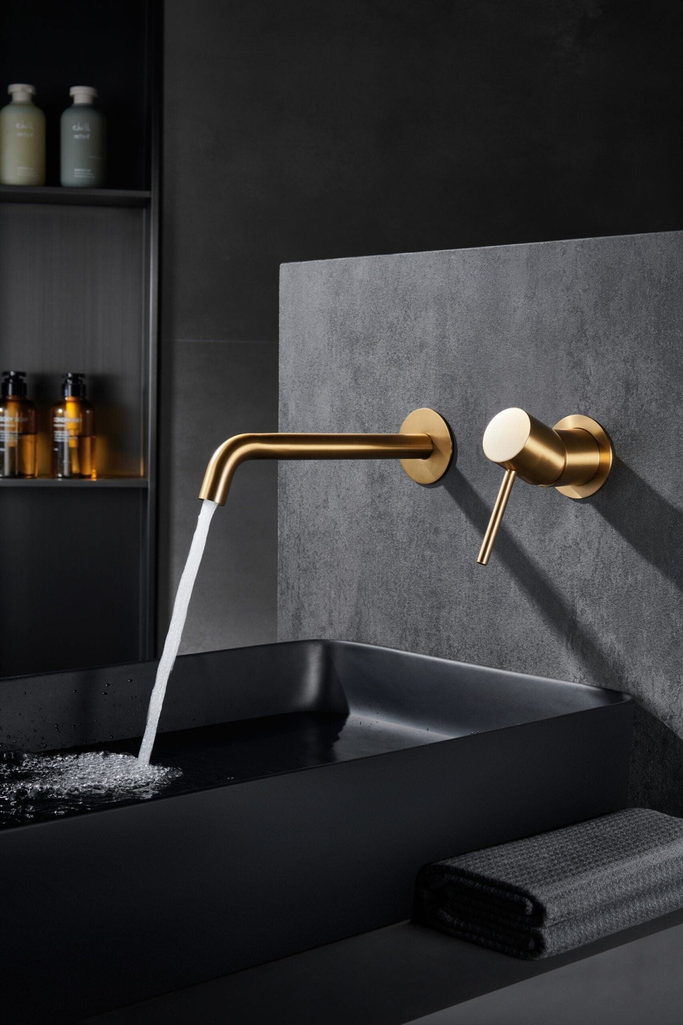 Imex - Monomando lavabo empotrado Monza oro cepillado - BricoandPool