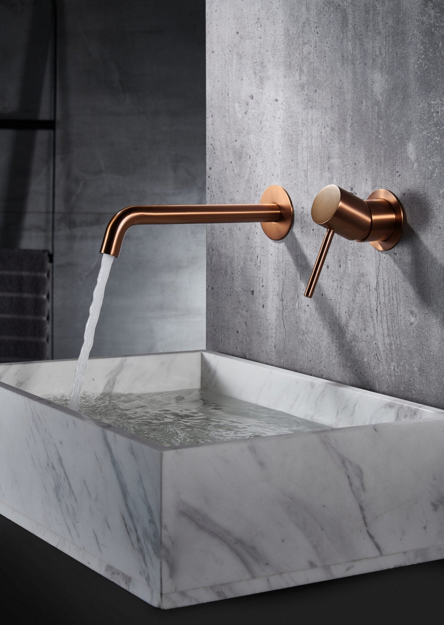 Imex - Monomando lavabo empotrado Monza oro rosa cepill - BricoandPool