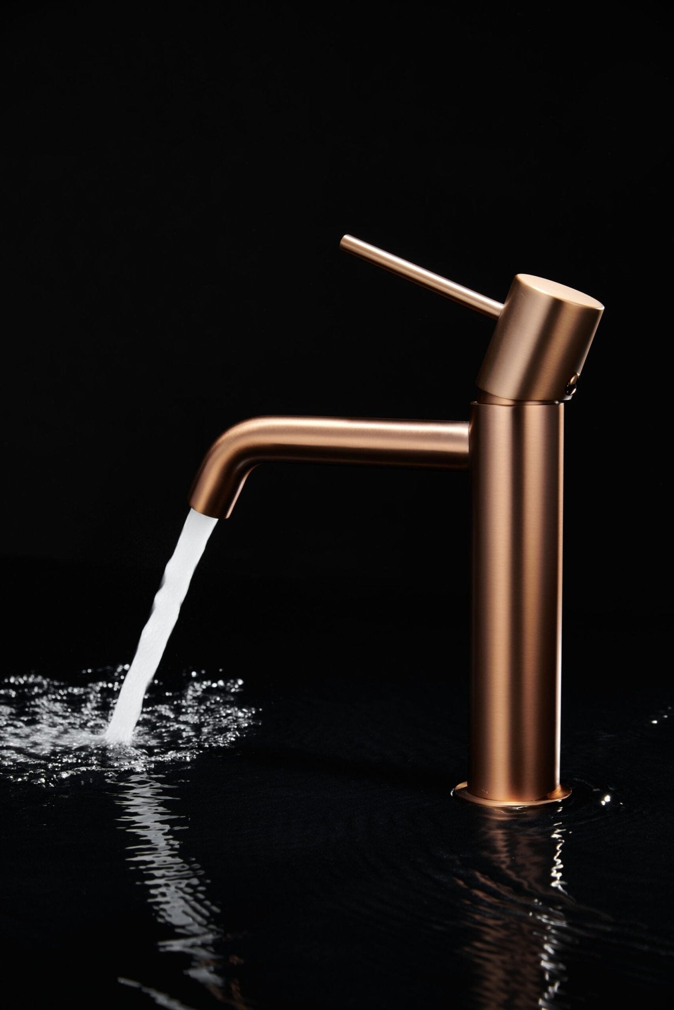 Imex - Monomando lavabo Monza oro rosa cepillado - BricoandPool
