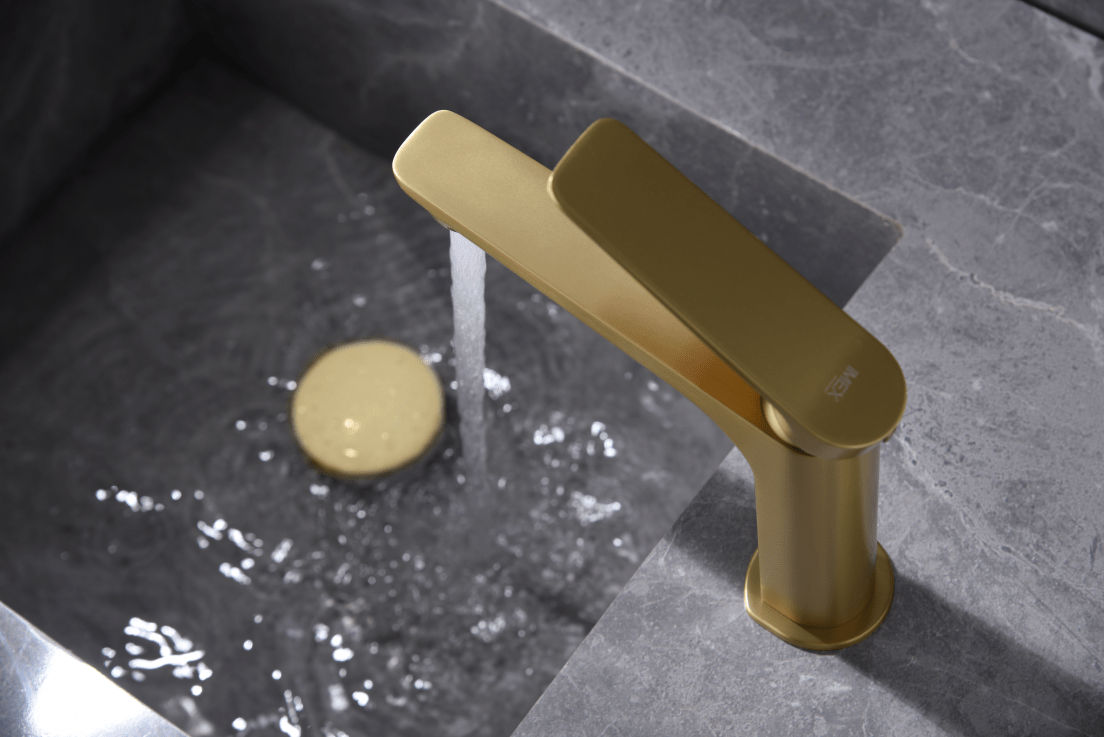 Imex - Monomando lavabo Nápoles oro cepillado - BricoandPool