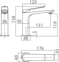 Imex - Monomando lavabo Nápoles oro cepillado - BricoandPool