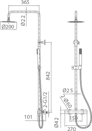 Imex – Nápoles columna de ducha termostático black gun metal - BricoandPool