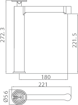 Imex – Olimpo grifo monomando de lavabo alto oro cepillado - BricoandPool