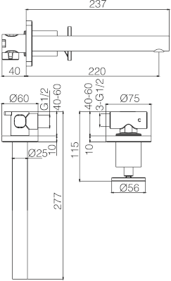 Imex – Olimpo grifo monomando de lavabo empotrado oro cepillado - BricoandPool