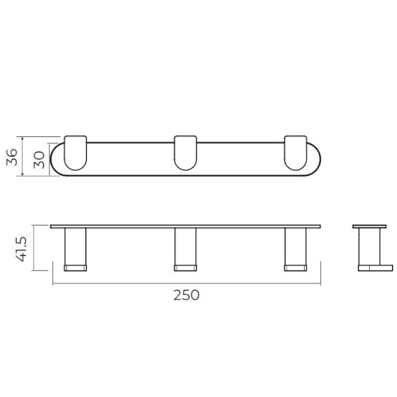 Imex - Percha triple Practic acero - BricoandPool
