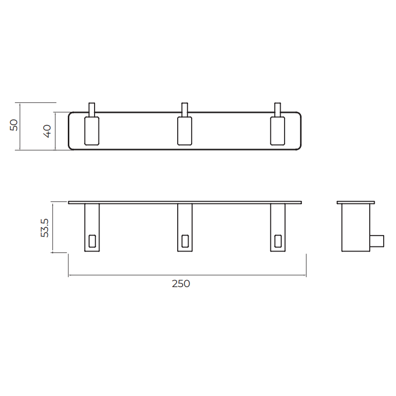 Imex - Percha triple Technic oro cepillado - BricoandPool
