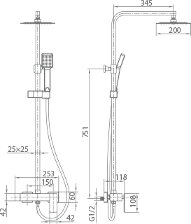 Imex – Pisa columna de ducha monomando oro cepillado - BricoandPool